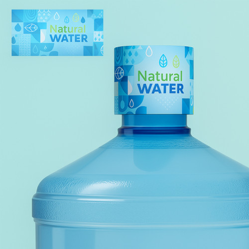 Термоковпачок для бутля з водою з принтом "Natural water", 200 шт., 75х196 мм
