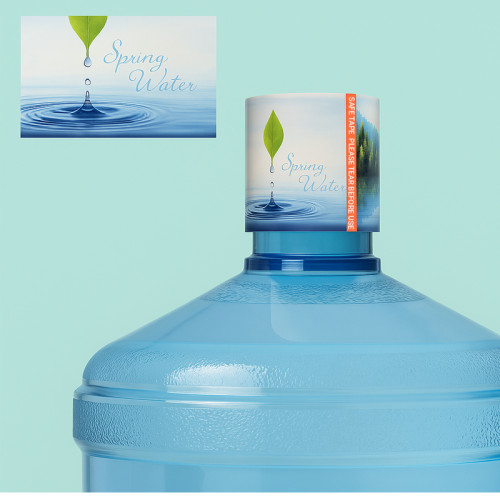 Термоковпачок для бутля з водою з принтом "Spring water", 200 шт., 75х196 мм